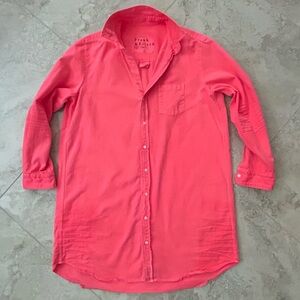 Frank & Eileen Vibrant Coral Classic Shirtdress